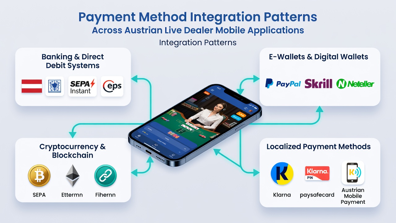Detailed diagram of API connections and transaction flows in Austrian live dealer mobile payment systems